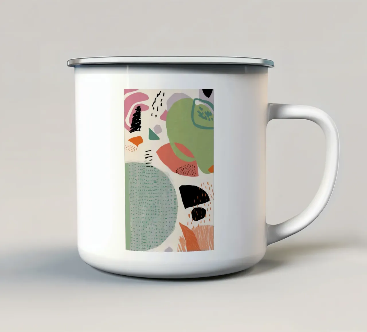 Texturierter Formendialog Emaille Tasse von Luna Aura