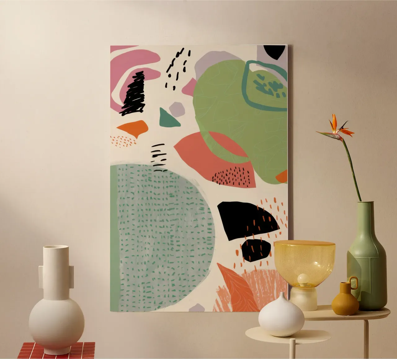 Dialogue sur les formes texturées toile avec Caisse américaine de Luna Aura