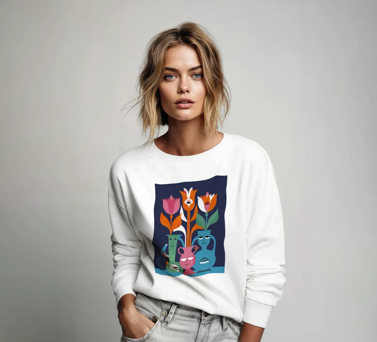 Vase à visage fantaisiste sweat de Thistle Bloom