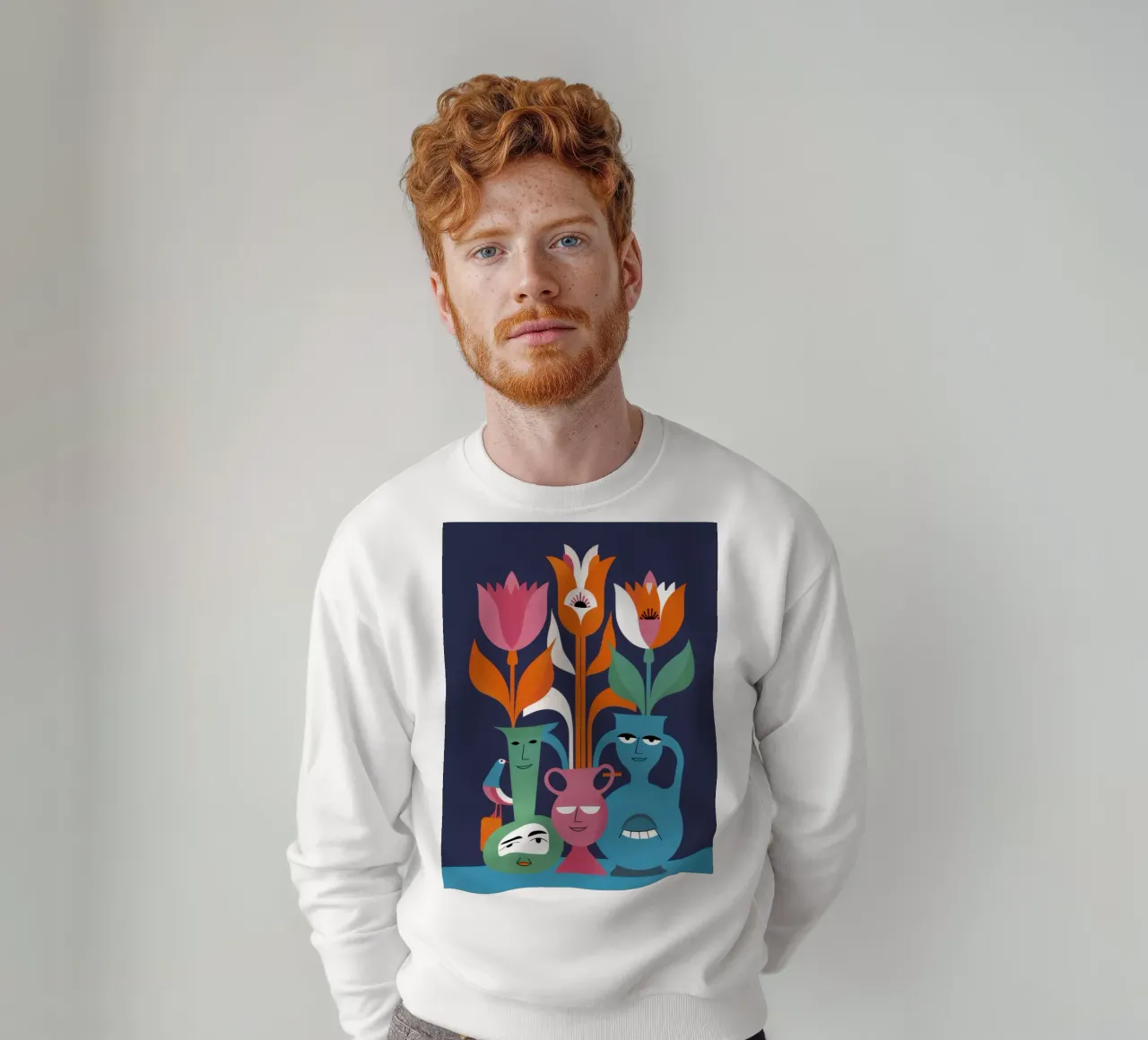 Vase à visage fantaisiste sweat de Thistle Bloom