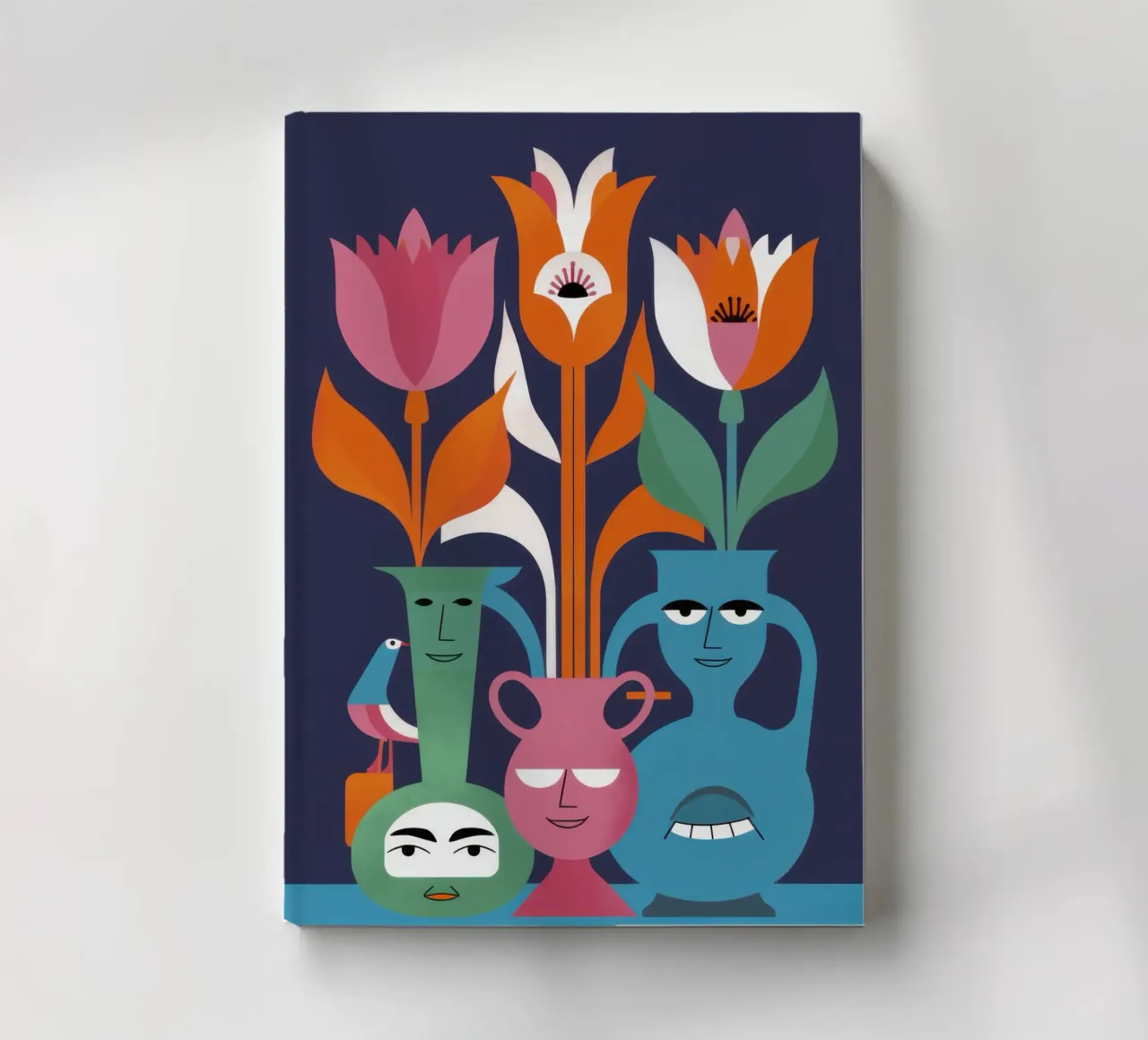Whimsical Face Vase notebook by Thistle Bloom