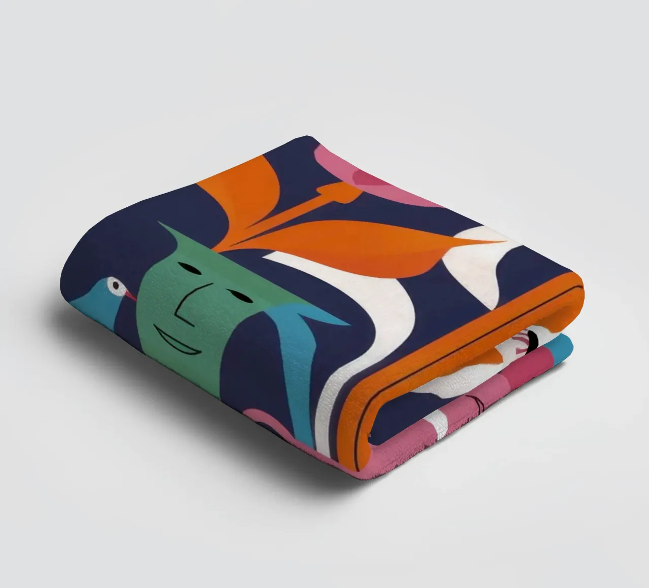 Whimsical Face Vase towel by Thistle Bloom