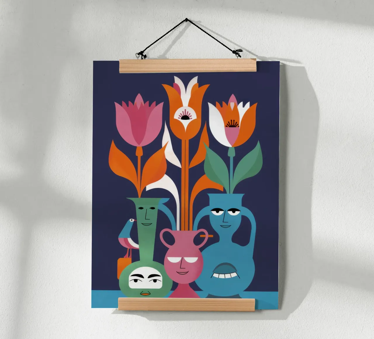 Whimsical Face Vase hahnemühle by Thistle Bloom