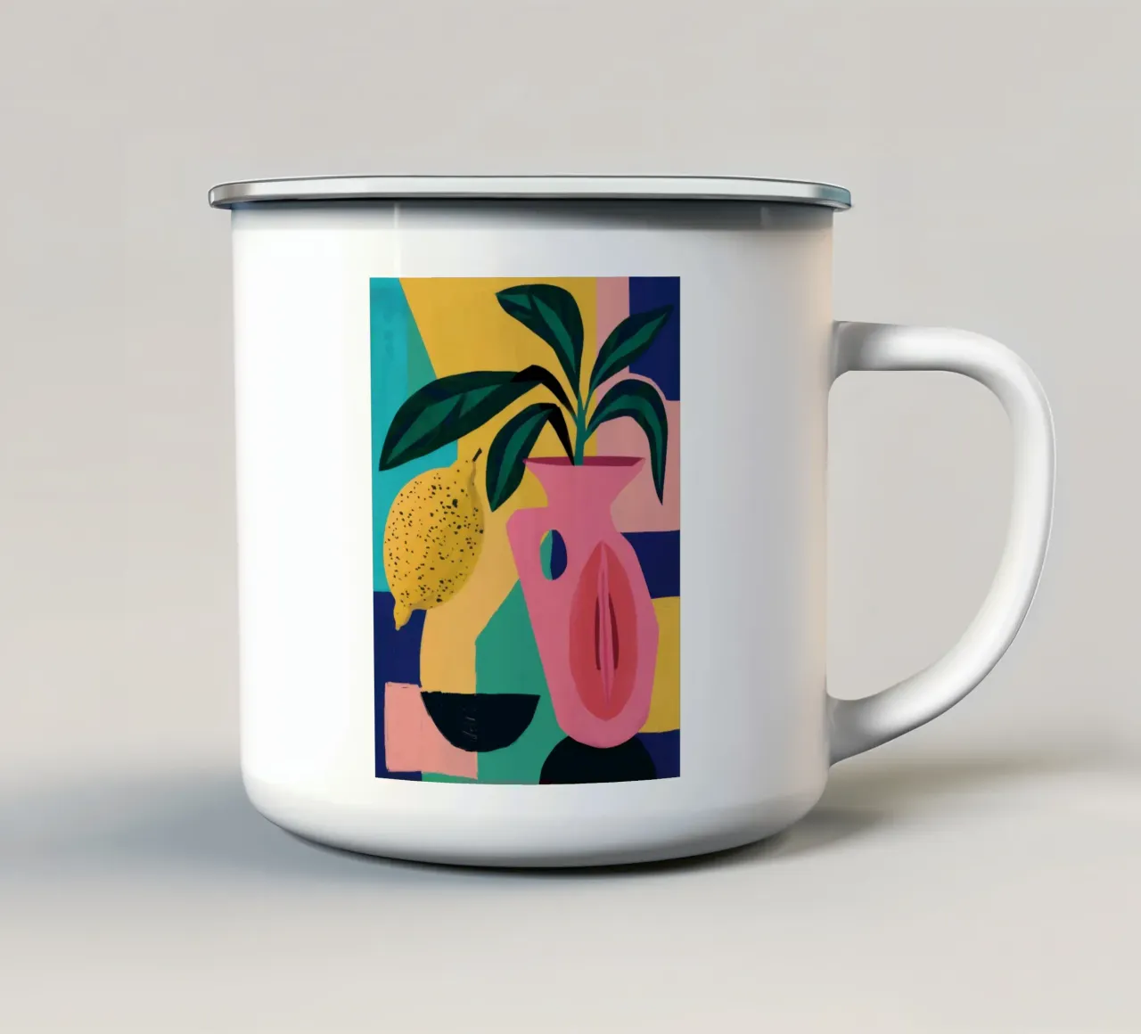 Vaso astratto Natura morta tazza in smalto da Selene Shade