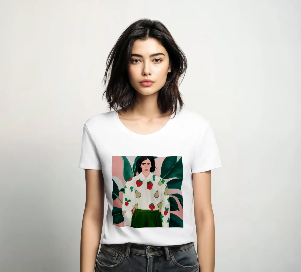 Chic Pear Sweater women's fitted t-shirt by Obs Canvas