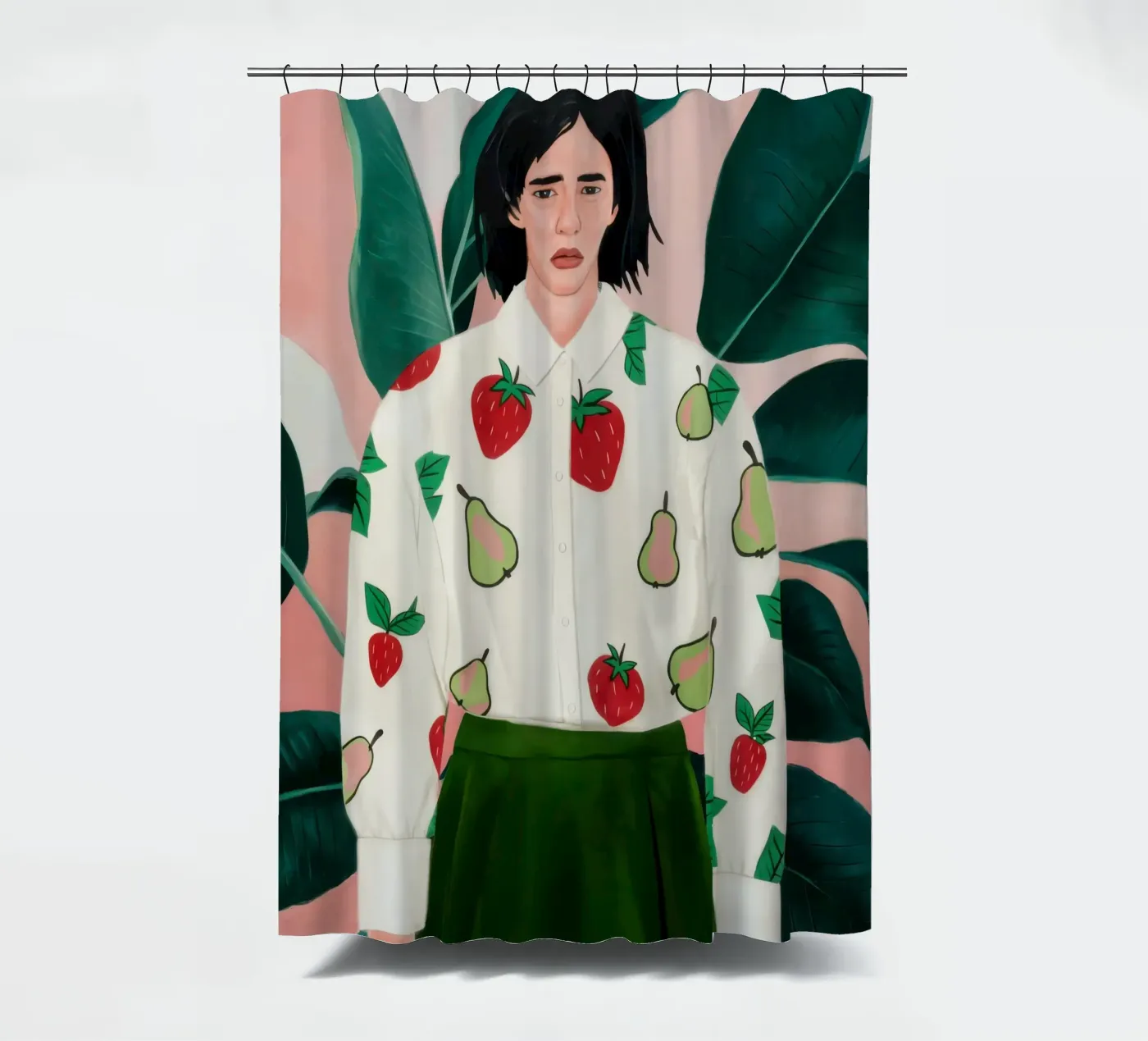 Chic Pear Sweater Duschvorhang von Obs Canvas