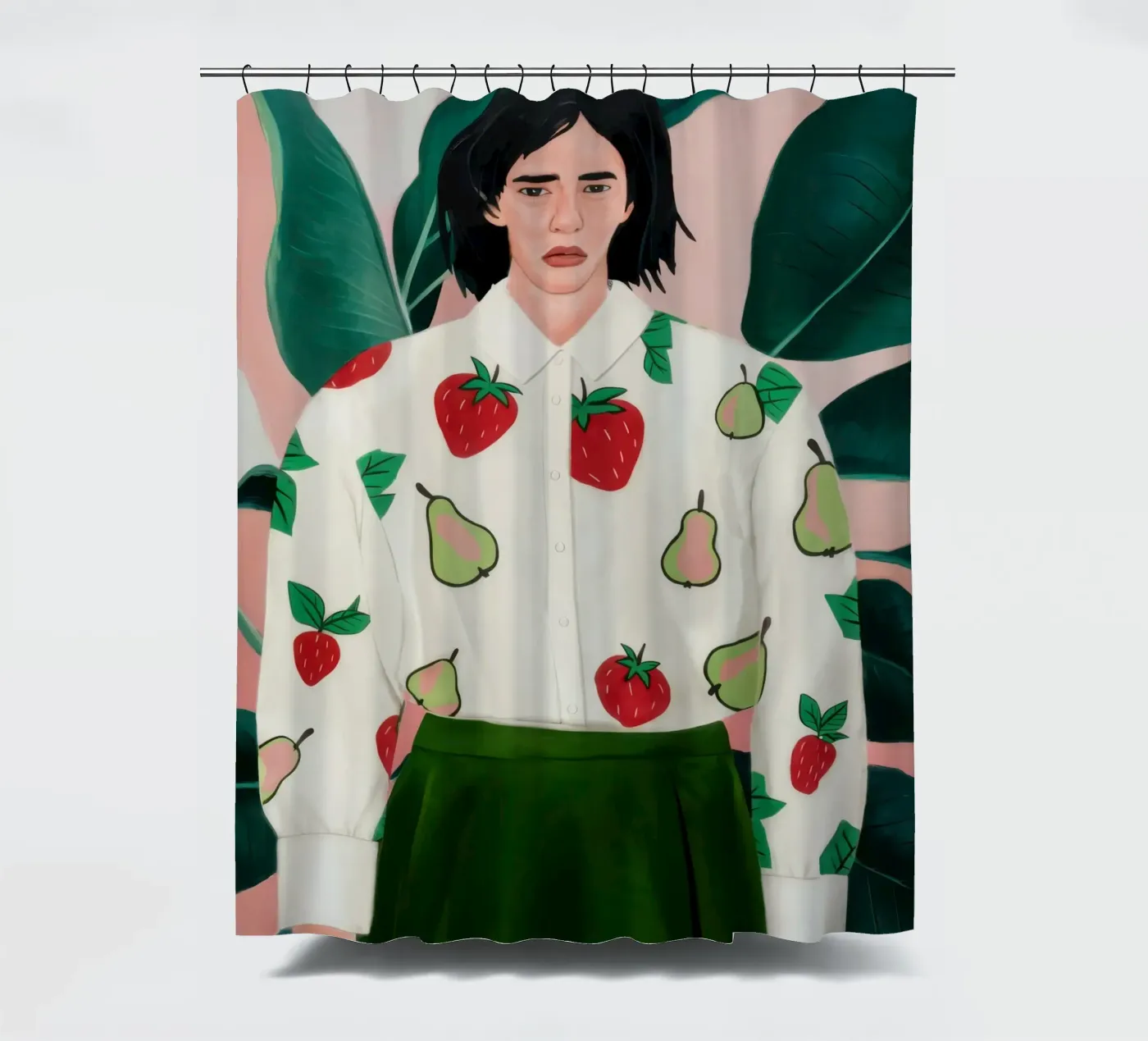 Chic Pear Sweater Duschvorhang von Obs Canvas