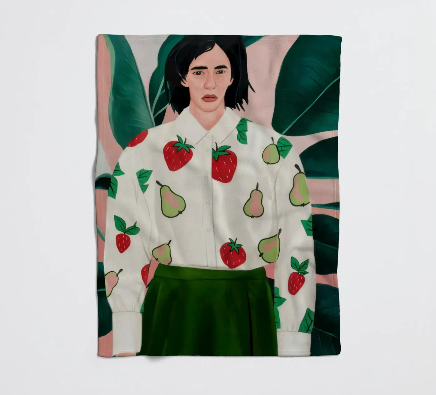 Chic Birne Pullover Fleecedecke von Obs Canvas
