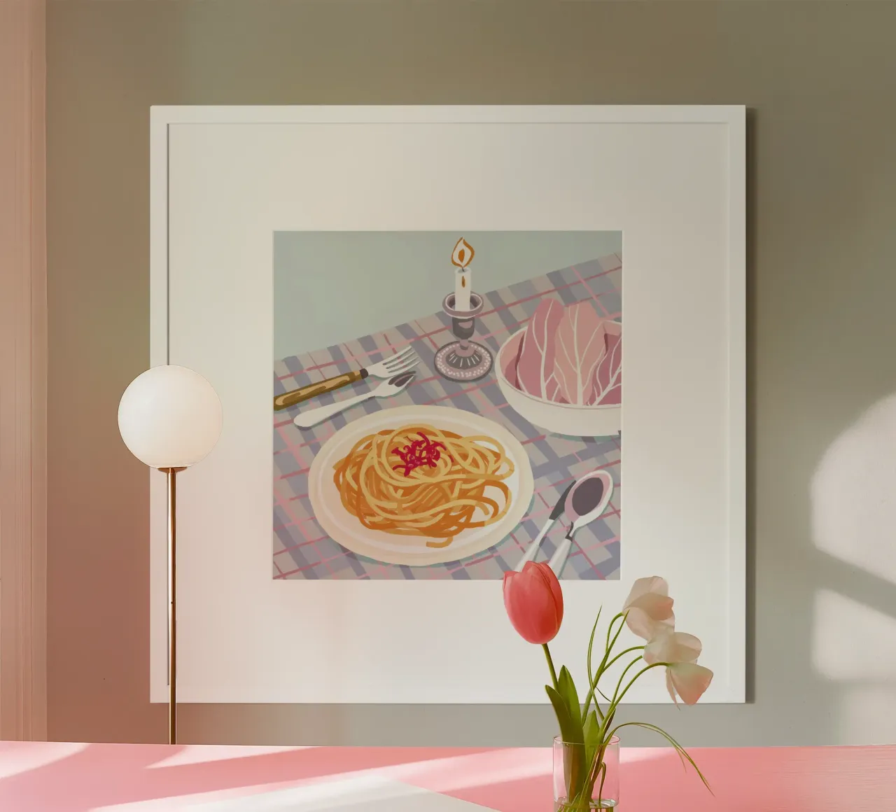 Serenata di pasta a lume di candela poster da Trace Brush