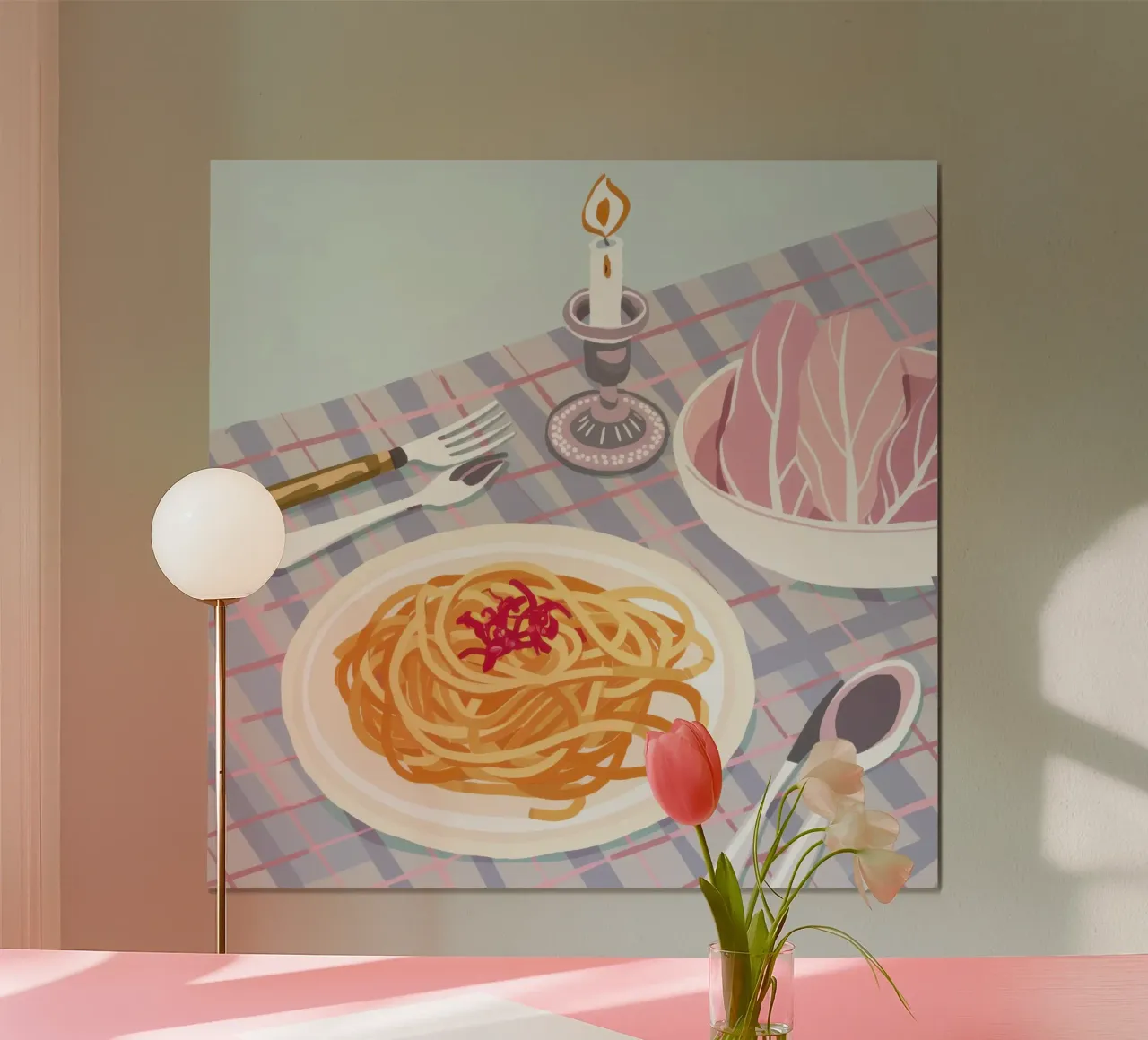 Serenata di pasta a lume di candela poster da Trace Brush