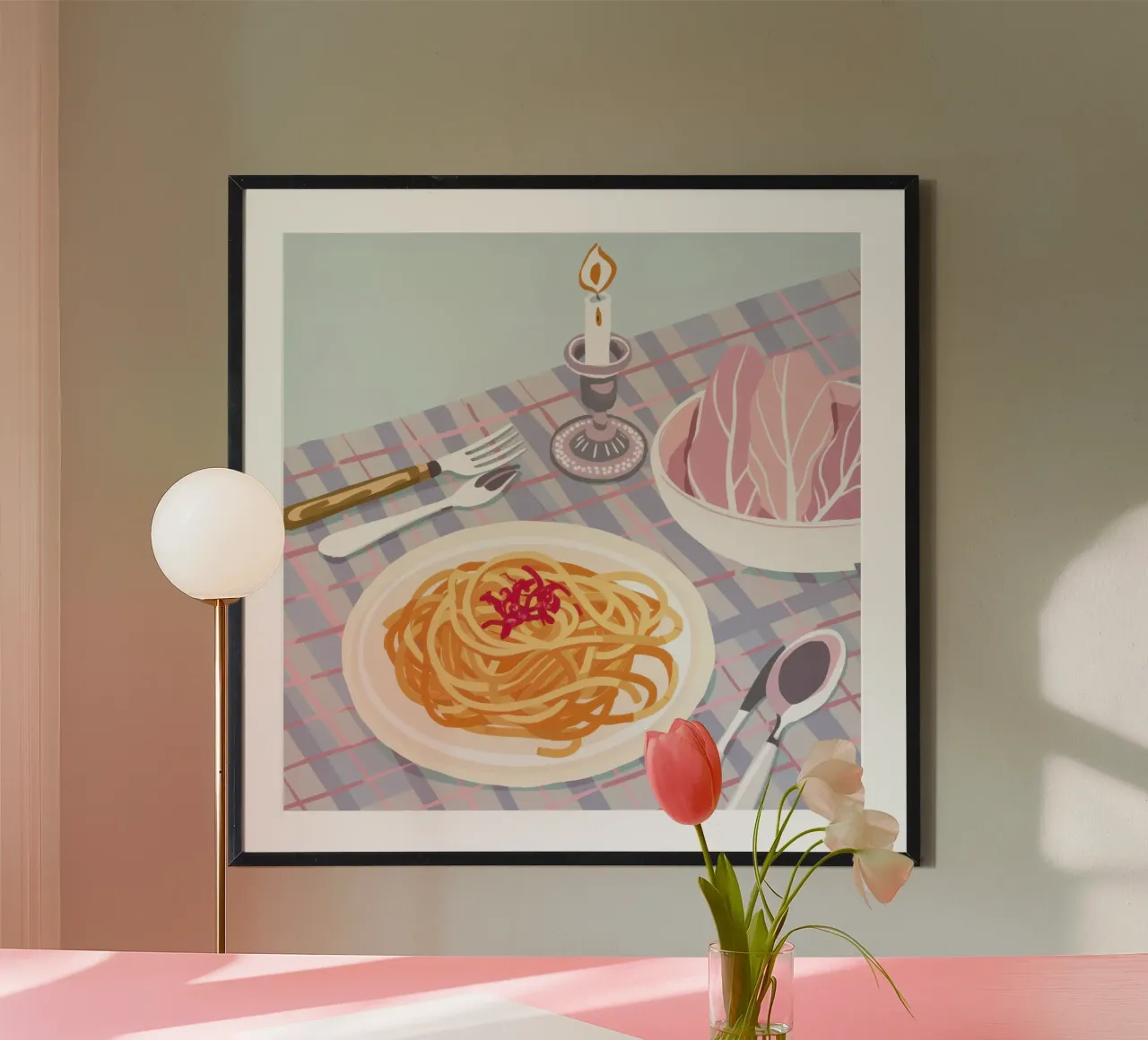 Serenata di pasta a lume di candela poster da Trace Brush