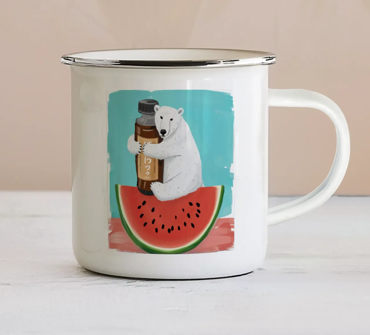 Anguria dell'orso polare tazza in smalto da Selene Shade