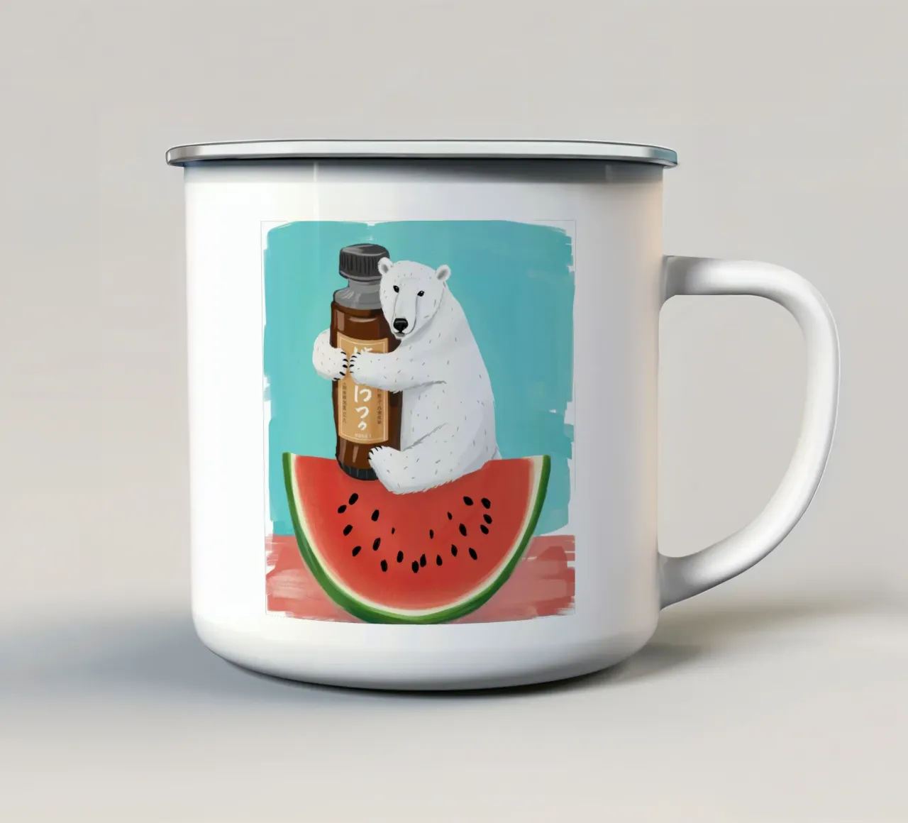 Anguria dell'orso polare tazza in smalto da Selene Shade