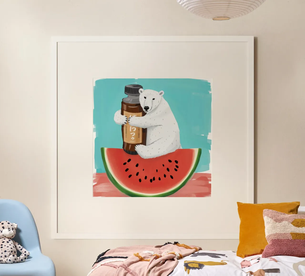 Anguria dell'orso polare poster con telaio in plastica da Selene Shade