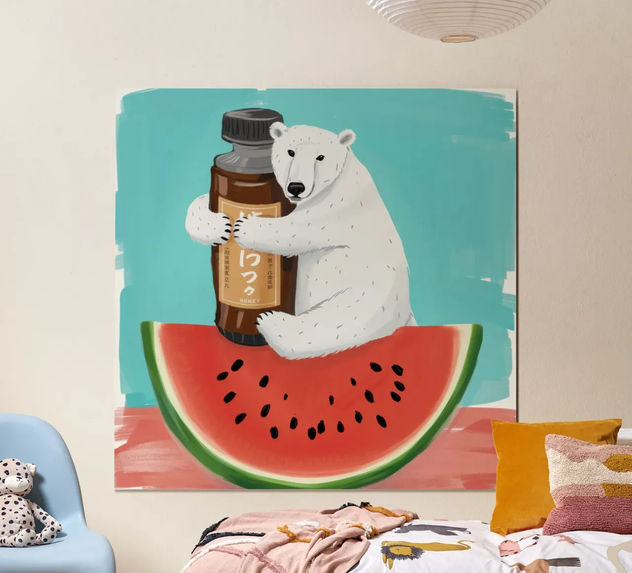 Anguria dell'orso polare poster con telaio in plastica da Selene Shade