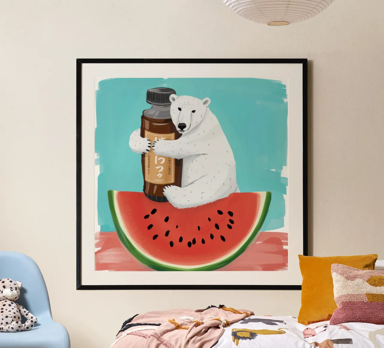 Anguria dell'orso polare poster con telaio in plastica da Selene Shade