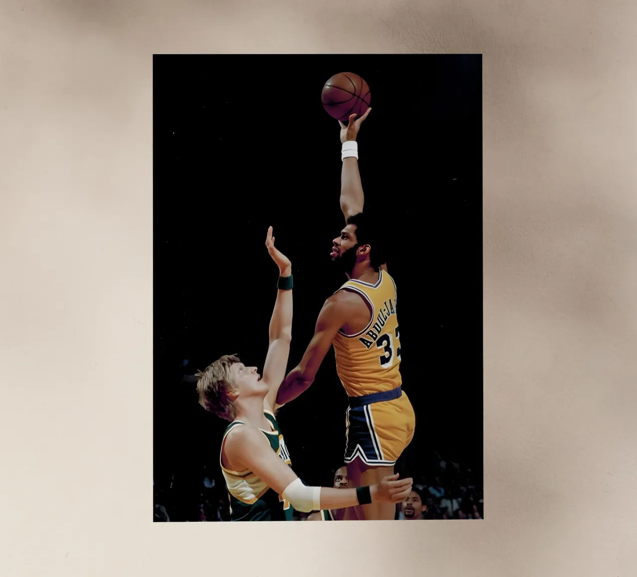 Kareem Abdul Jabbar pellicola backlit da Low poly art