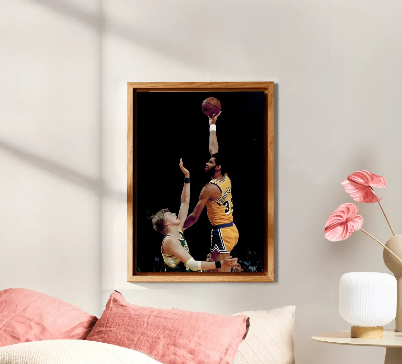 Kareem Abdul Jabbar alu-dibond by Low poly art