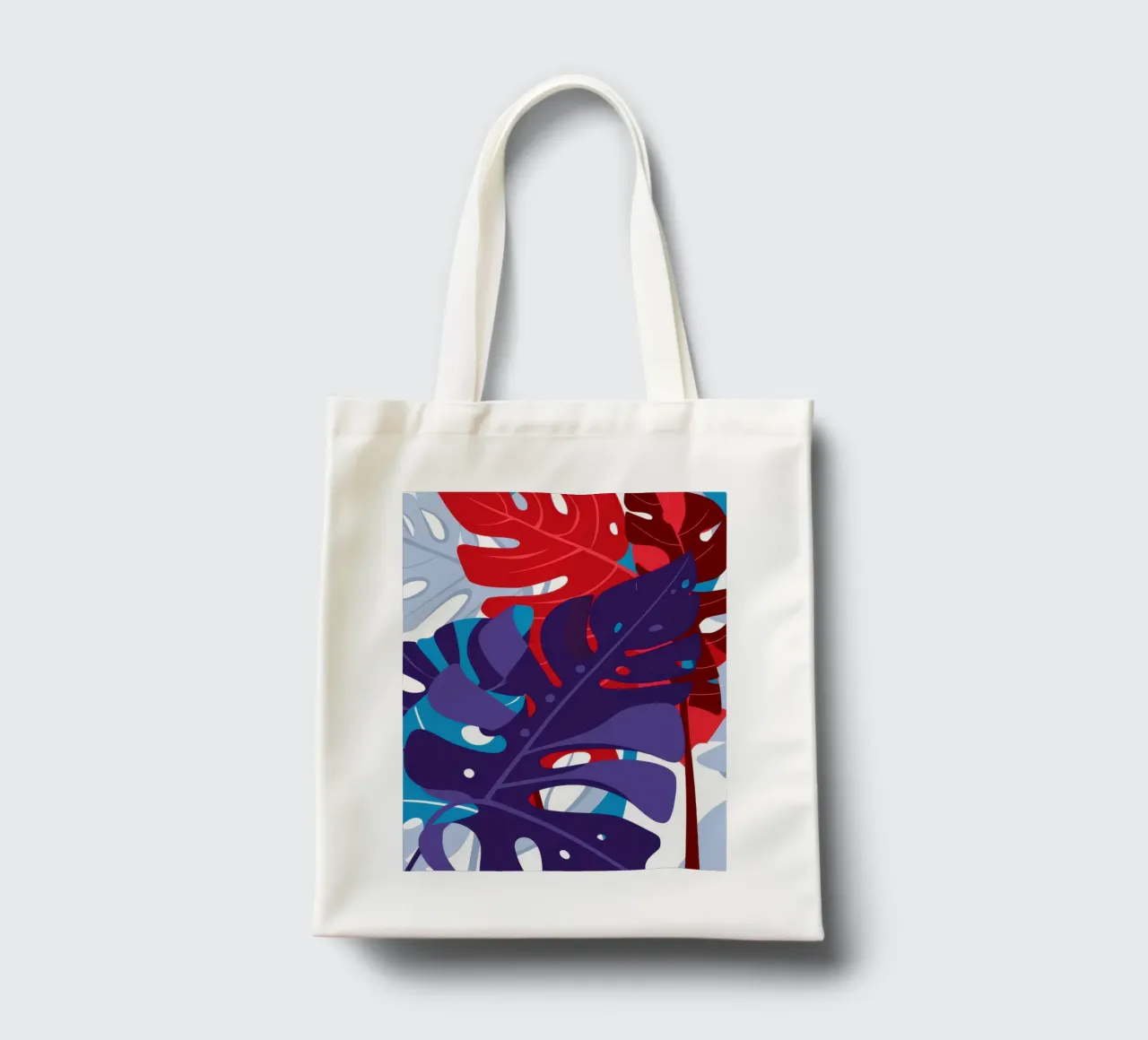 Crimson Monstera Night tote bag by Obs Canvas