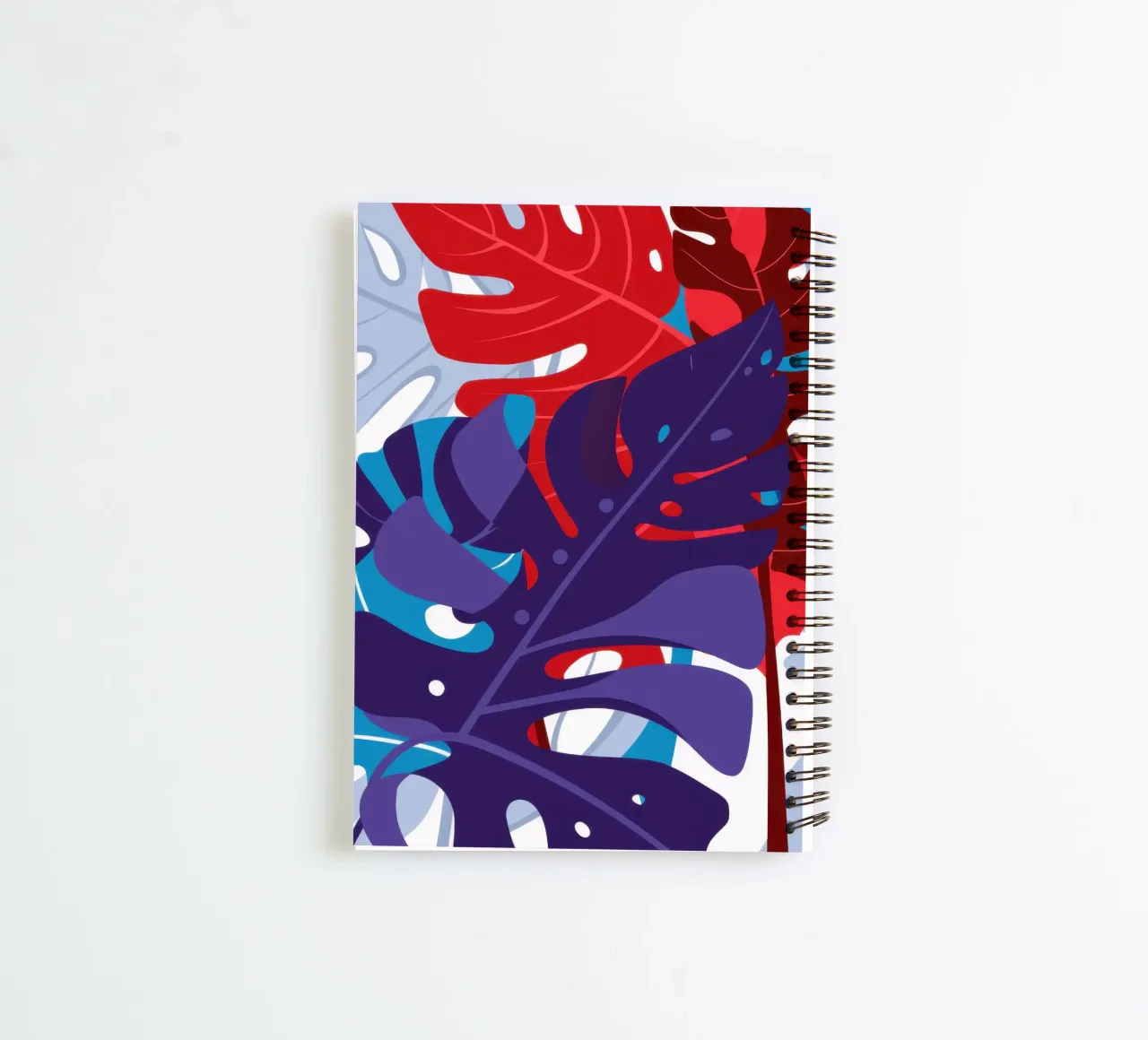 Crimson Monstera Night spiral notebook by Obs Canvas