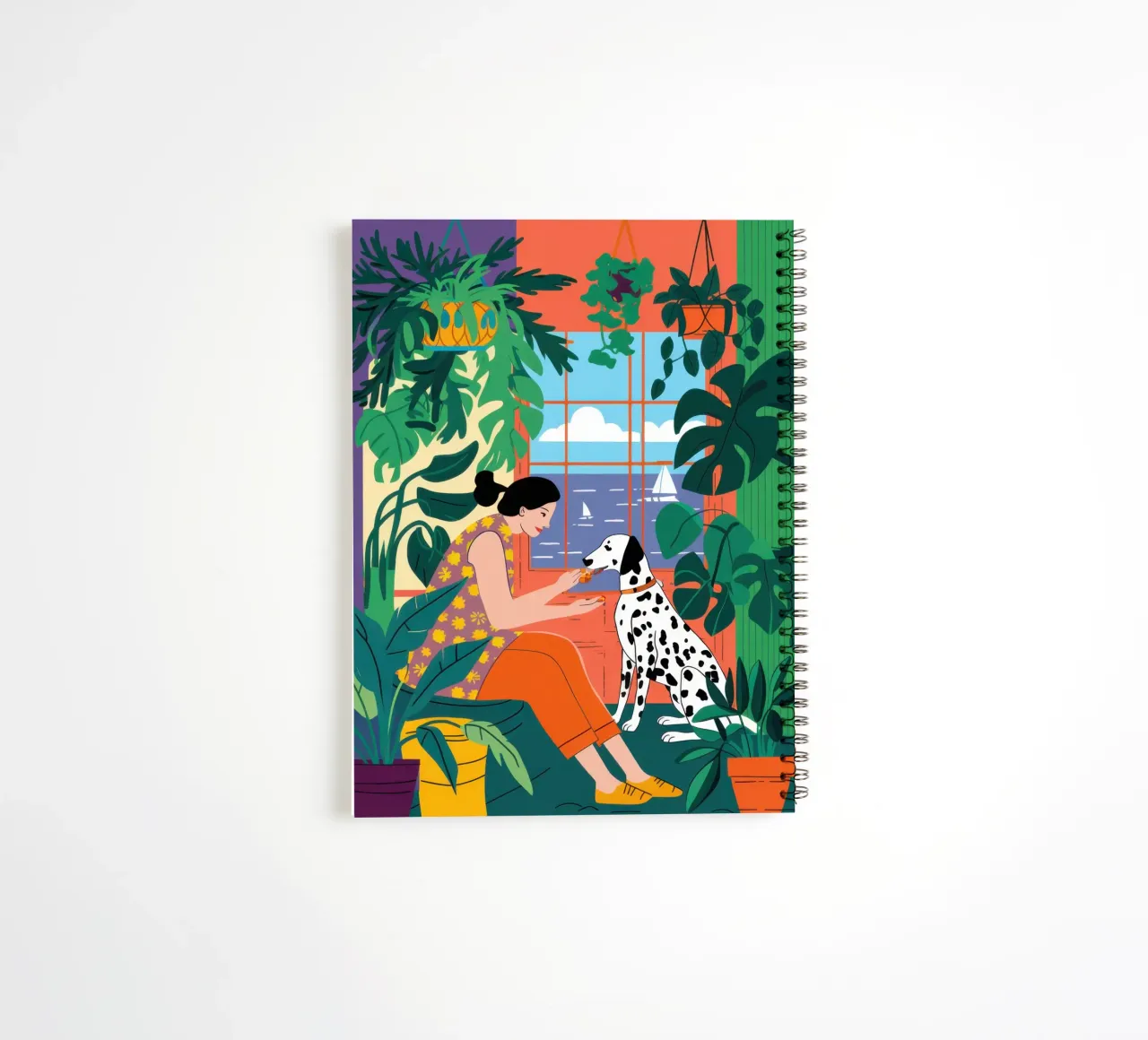 Dalmatian by the Window spiral notebook by Luna Aura