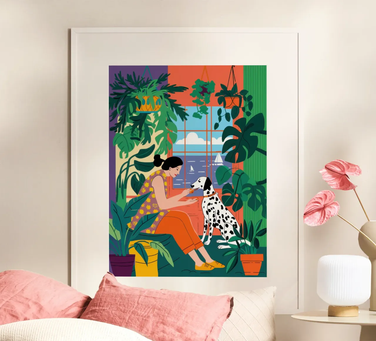 Dalmatian by the Window poster by Luna Aura
