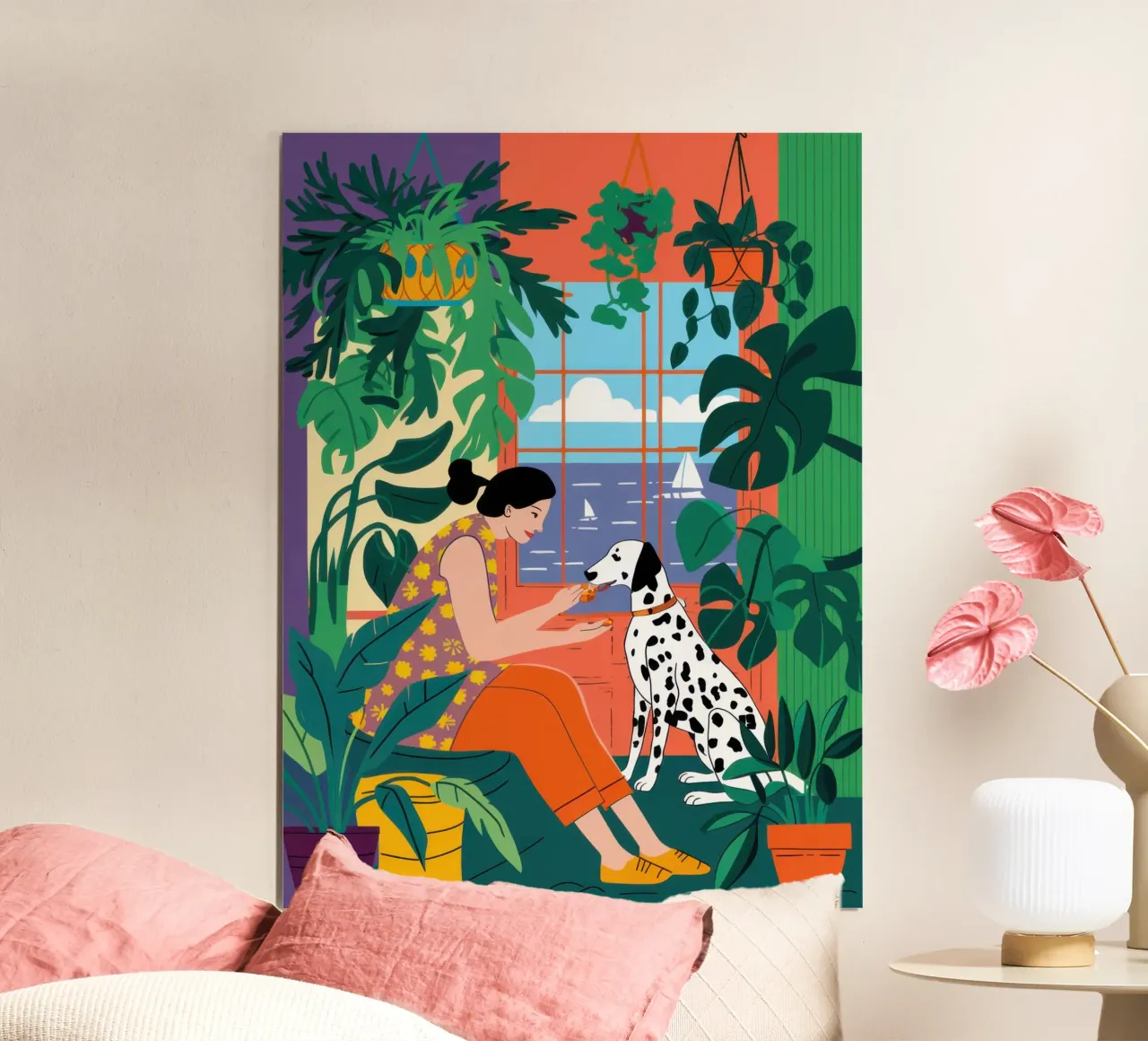 Dalmatian by the Window poster by Luna Aura