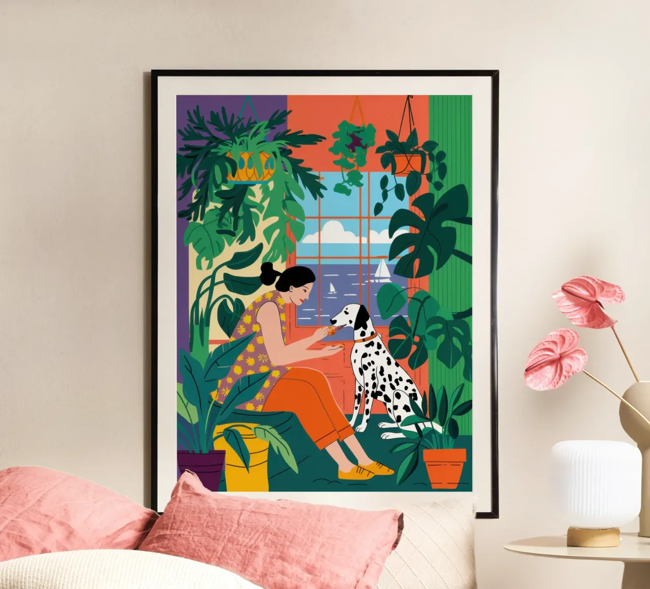 Dalmatian by the Window poster by Luna Aura