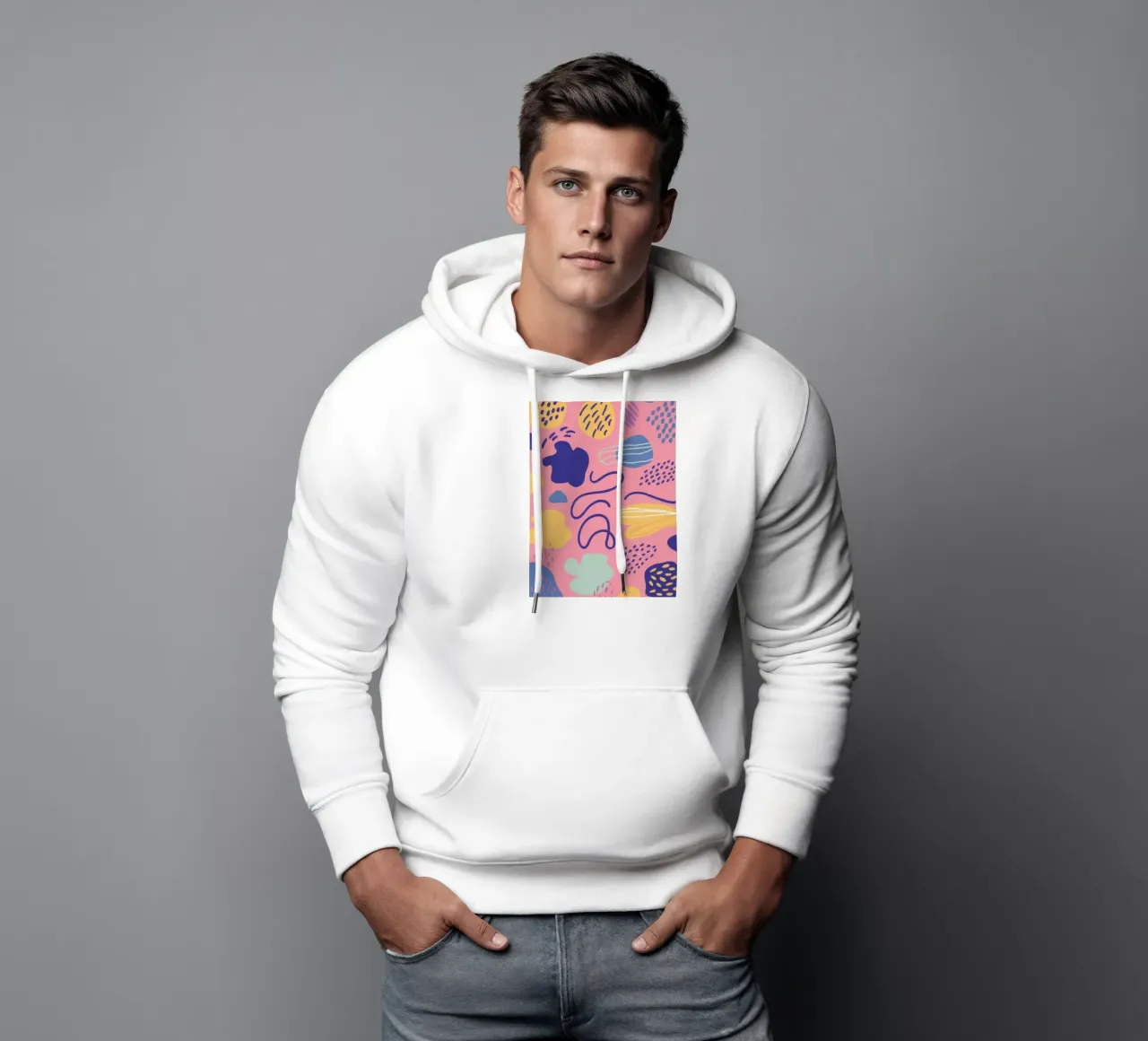 Paesaggio giocoso con scarabocchi felpa con cappuccio da Thistle Bloom