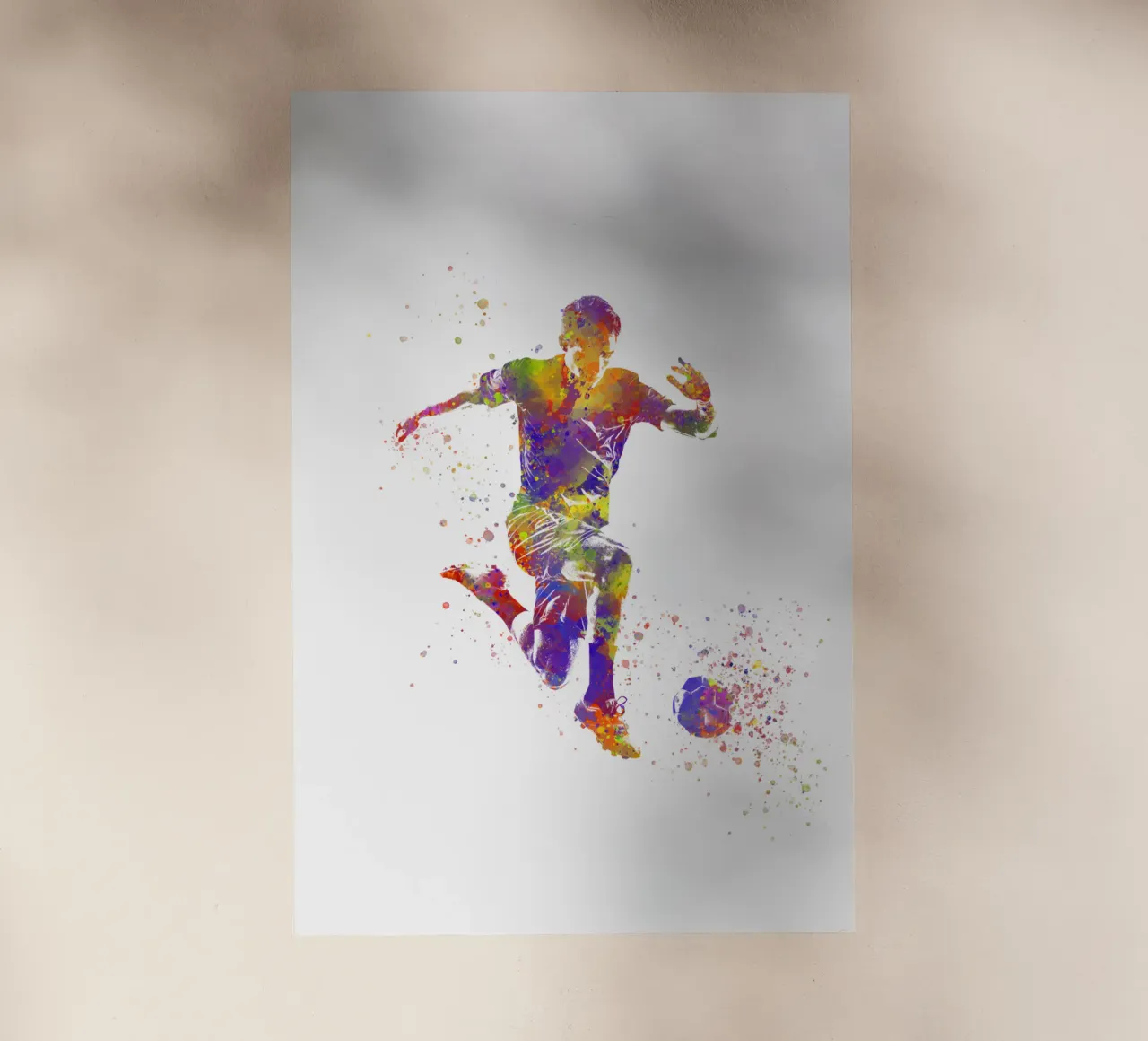 Giocatore di calcio ad acquerello pellicola backlit da ⚽ Sports Pulse