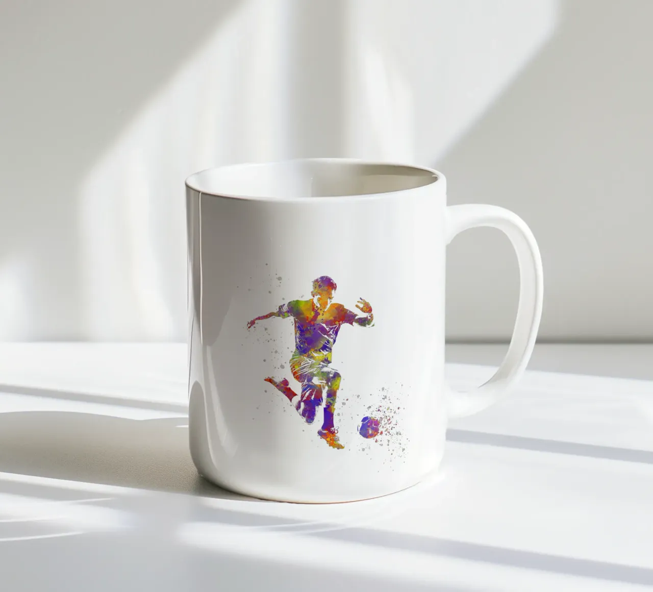 Giocatore di calcio ad acquerello tazza in ceramica da ⚽ Sports Pulse