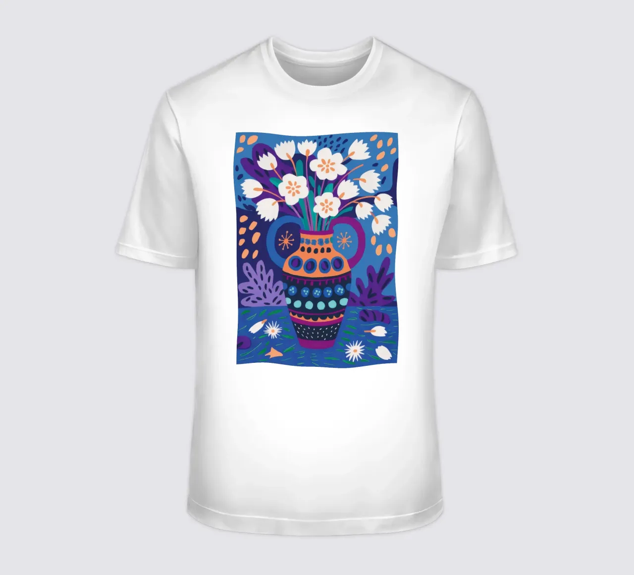 Vaso blu ornato t-shirt da Obs Canvas