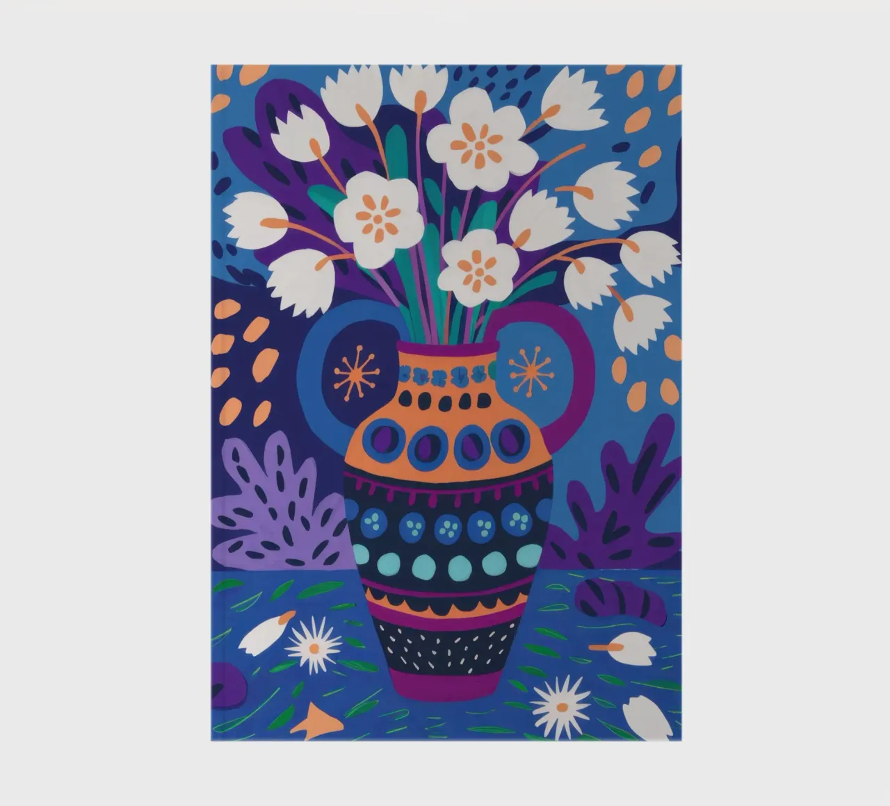 Ornate Blue Vase notebook by Obs Canvas