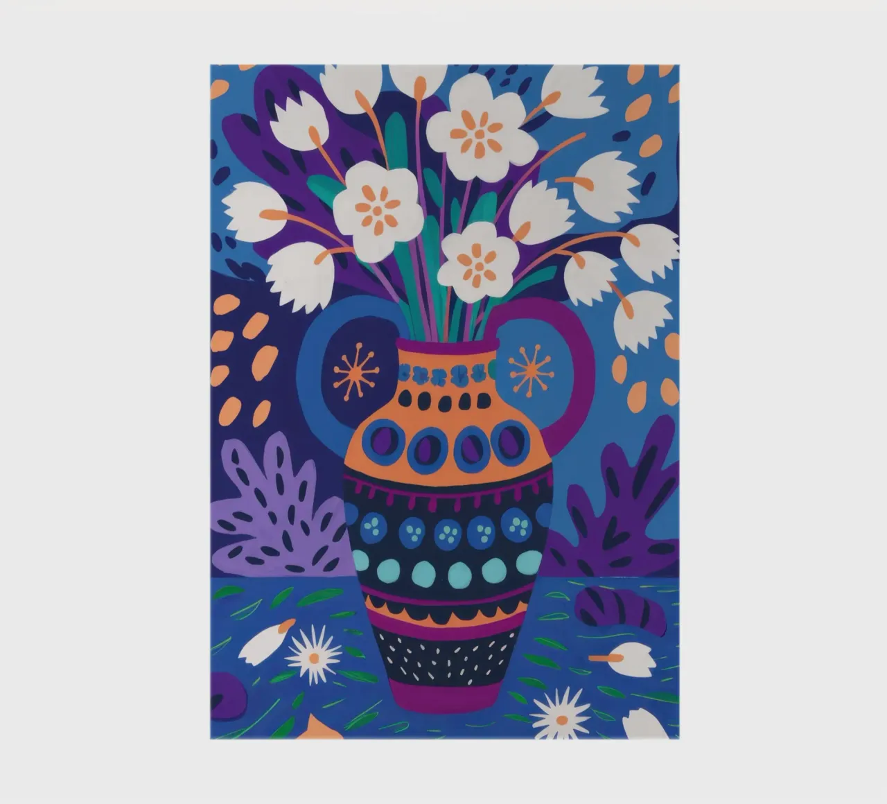 Ornate Blue Vase notebook by Obs Canvas