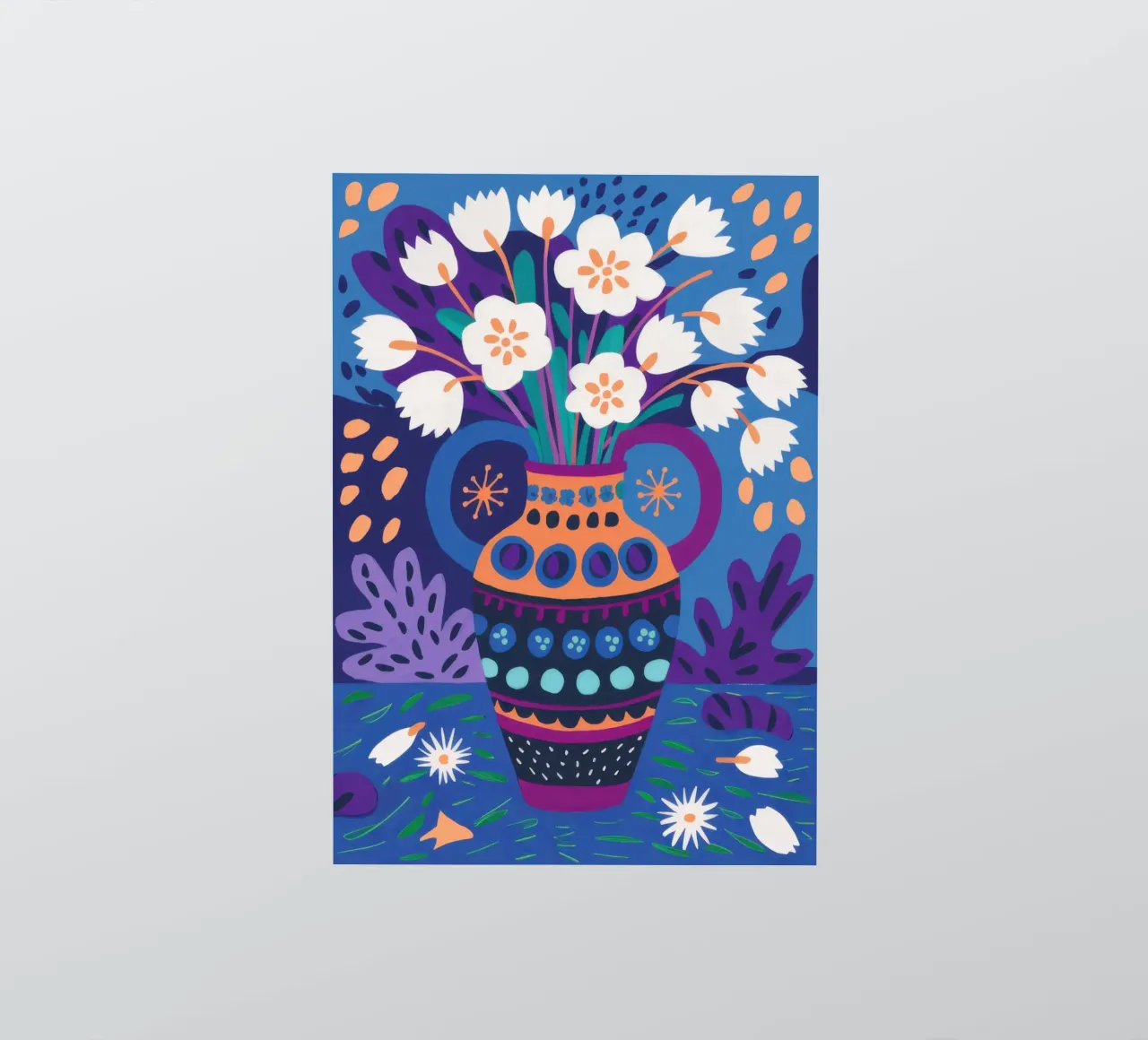 Ornate Blue Vase sticker by Obs Canvas