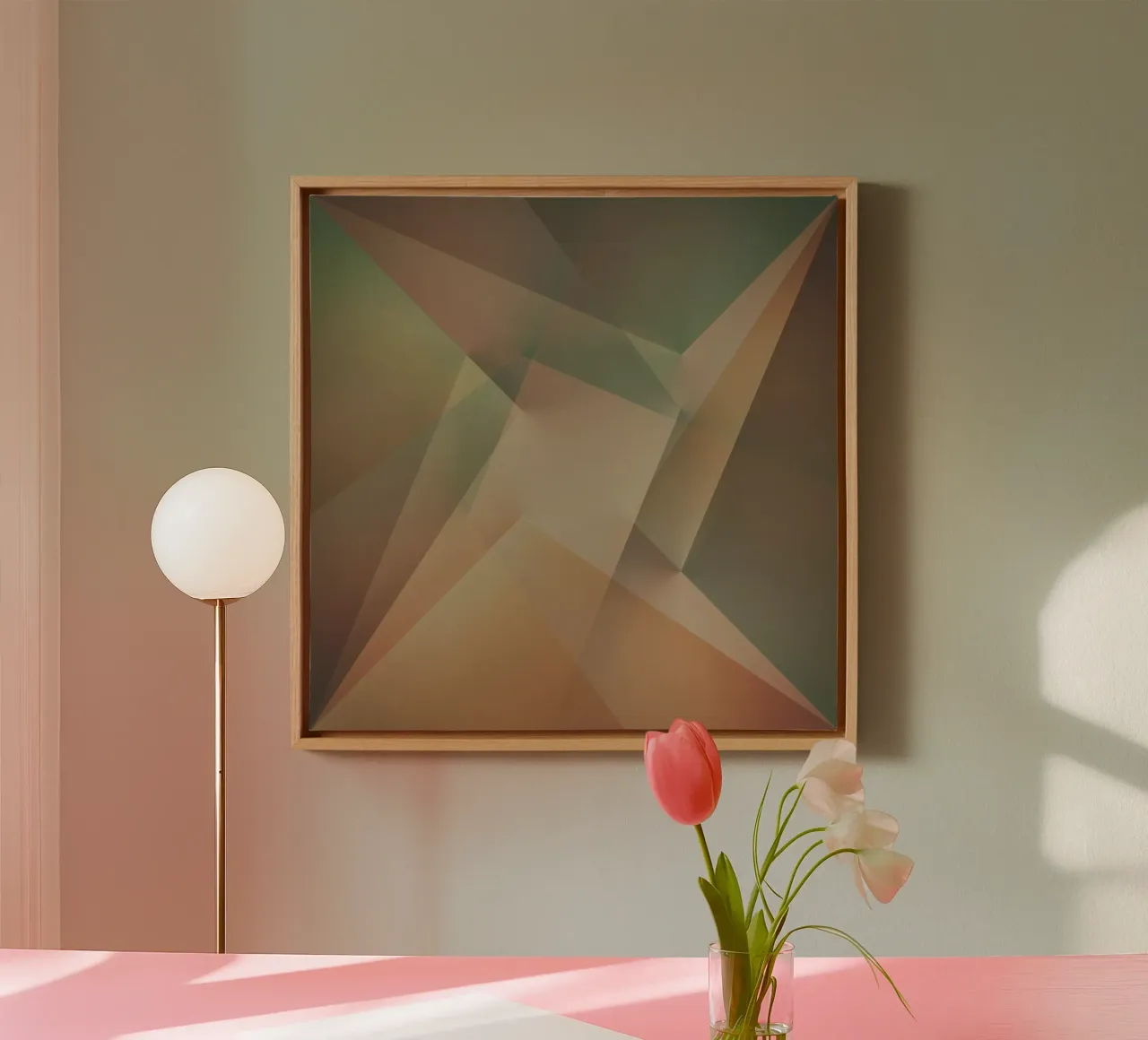 Abstract Geometry No. 2 canvas with Floater frame by Metron
