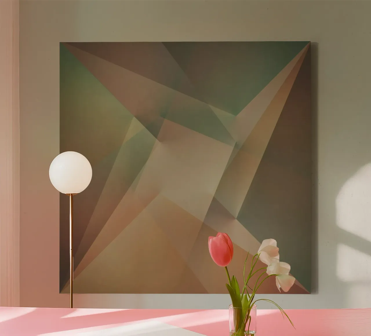 Abstract Geometry No. 2 canvas with Floater frame by Metron