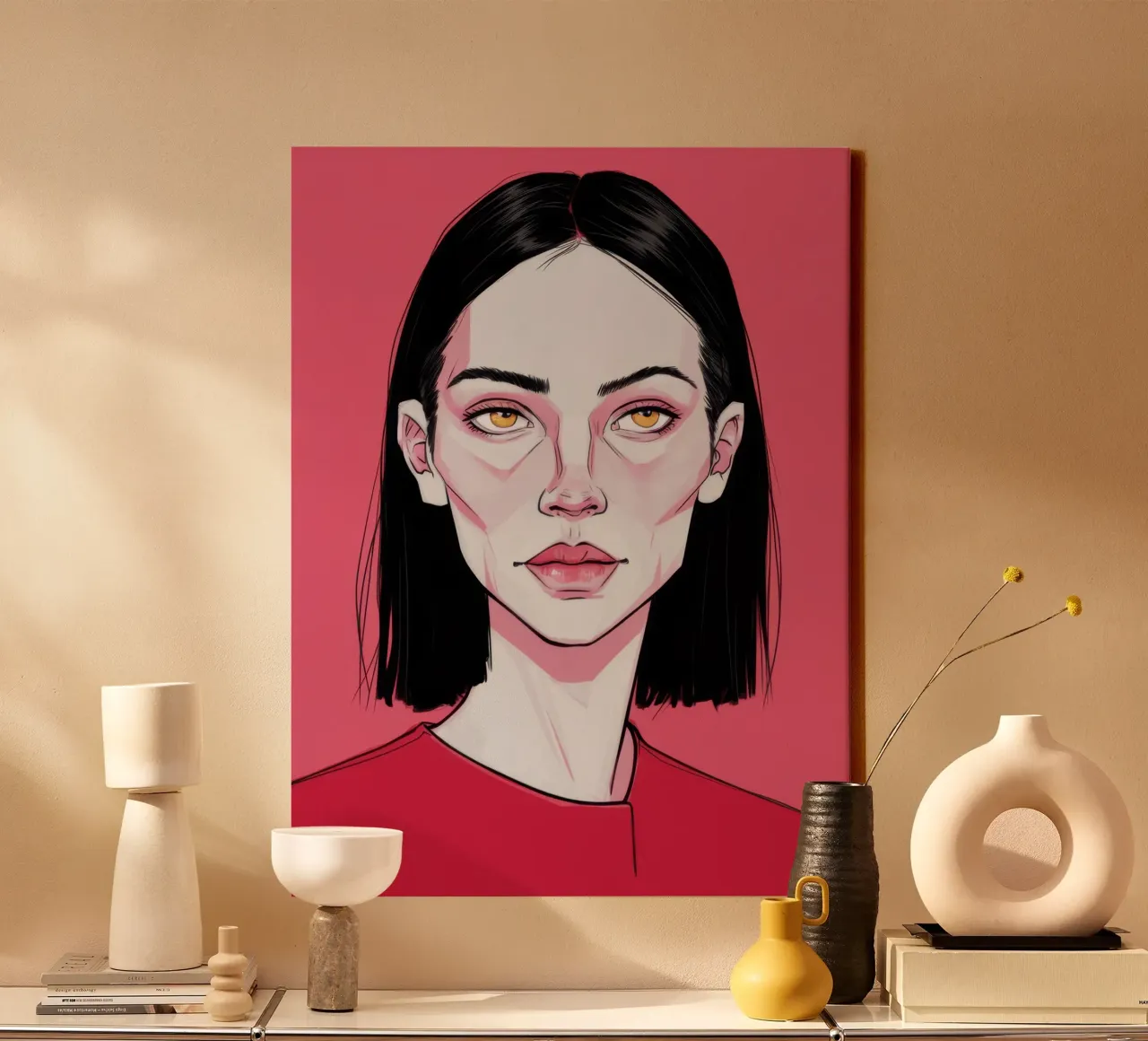 Liefdevolle Pop Blik canvas met Baklijst van Trace Brush