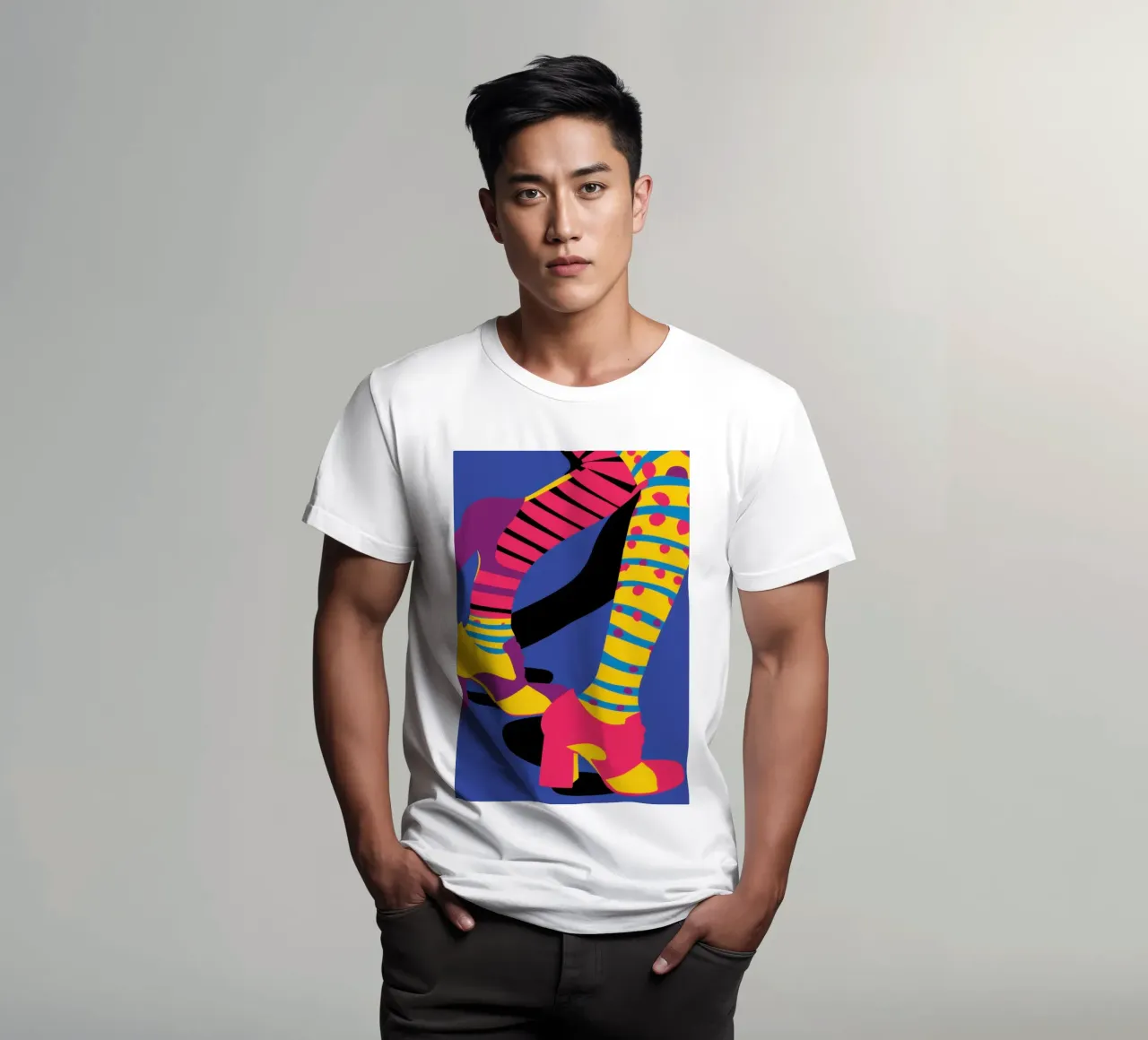 Gambe a righe divertenti t-shirt da Thistle Bloom