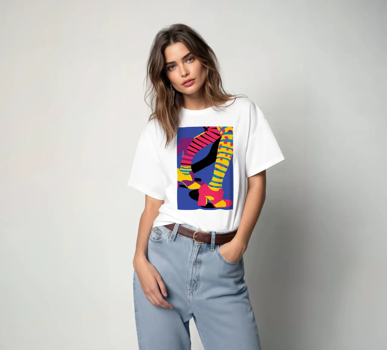 Gambe a righe divertenti t-shirt da Thistle Bloom