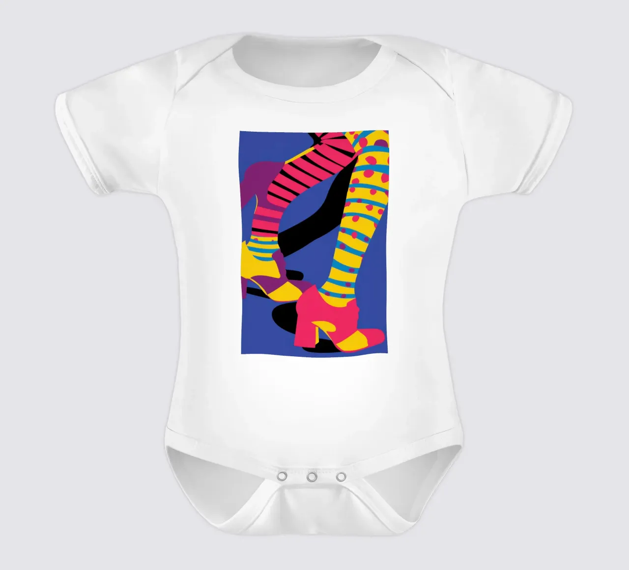Gambe a righe divertenti body neonato maniche corte da Thistle Bloom