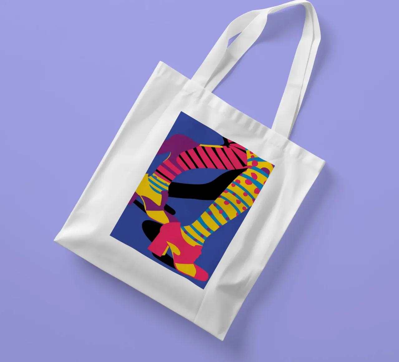 Gambe a righe divertenti borsa in juta da Thistle Bloom
