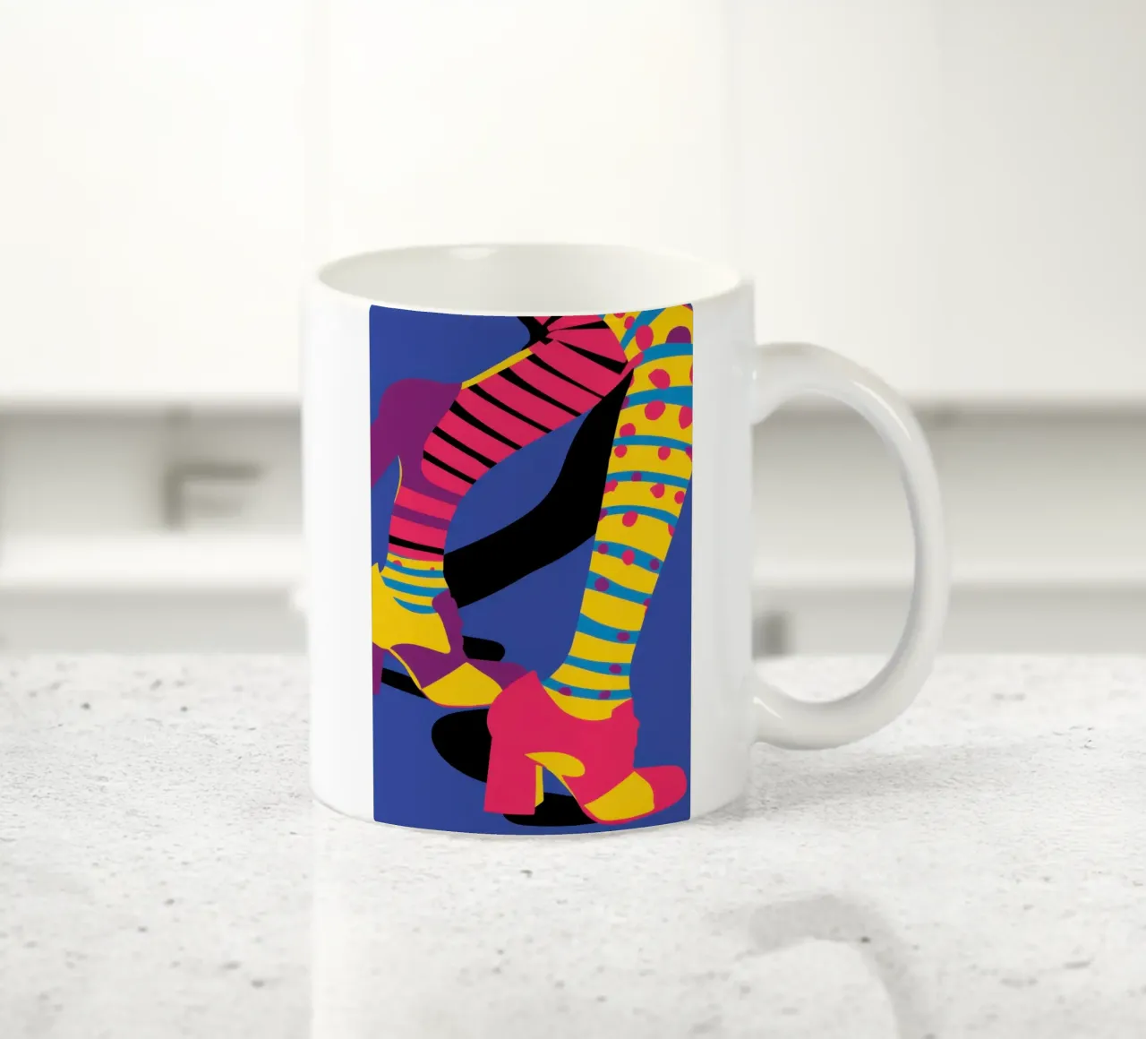 Gambe a righe divertenti tazza in ceramica da Thistle Bloom