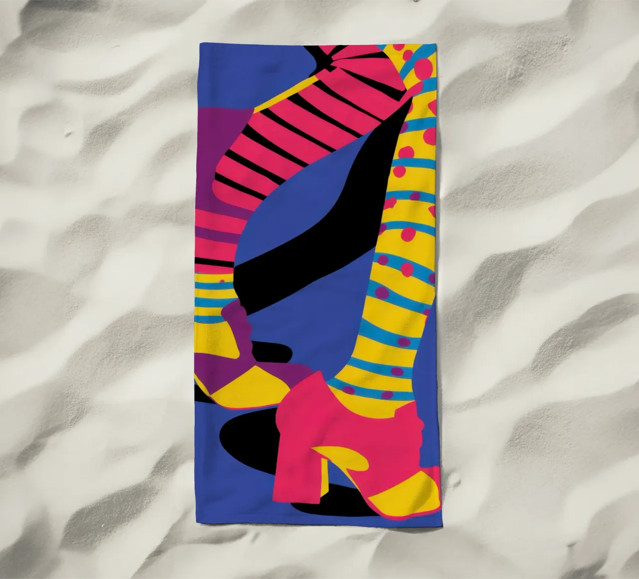 Gambe a righe divertenti telo mare da Thistle Bloom