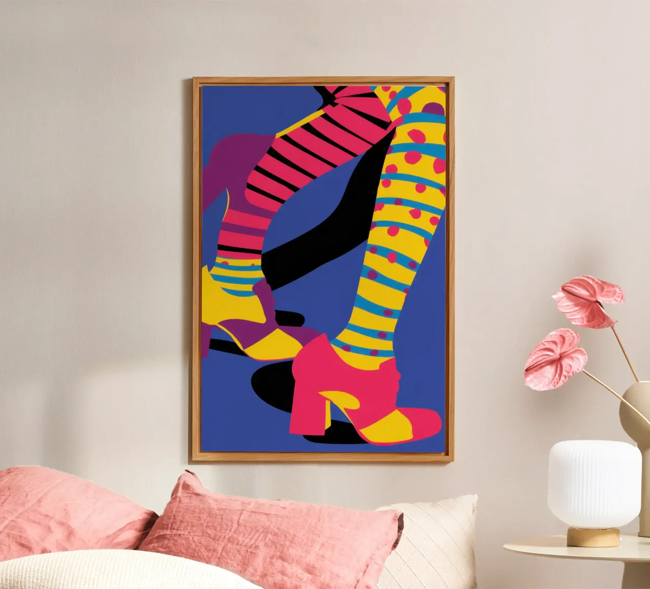 Gambe a righe divertenti alluminio dibond da Thistle Bloom