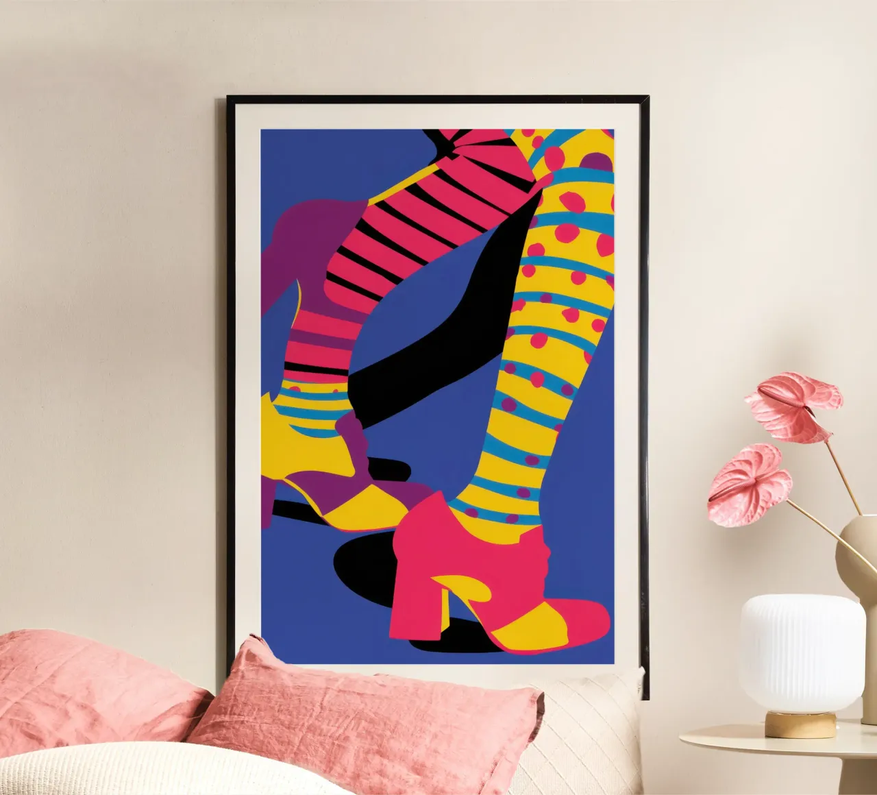 Gambe a righe divertenti poster da Thistle Bloom