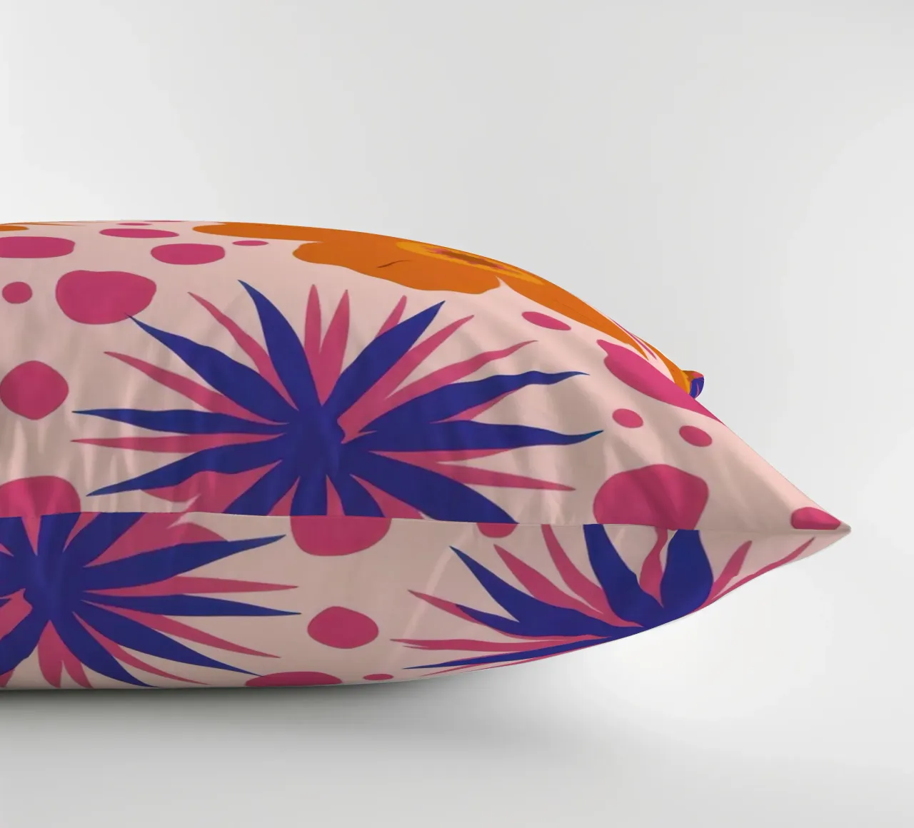 Pink Orange Blooms decorative cushion by Obs Canvas