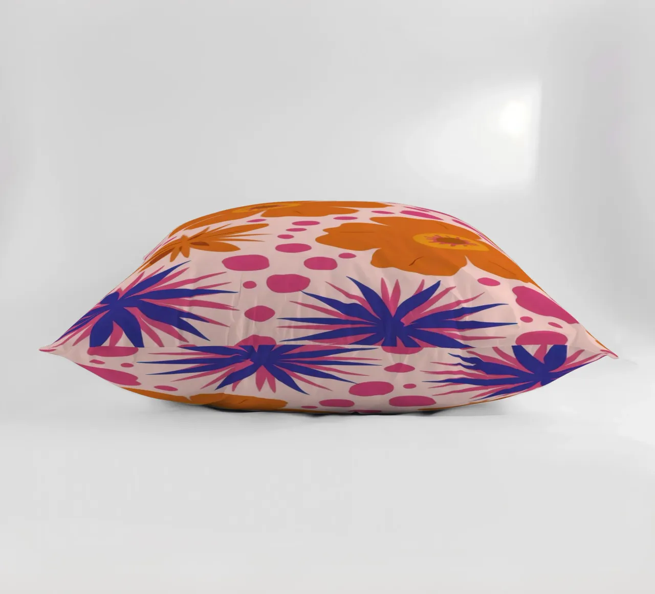 Pink Orange Blooms decorative cushion by Obs Canvas
