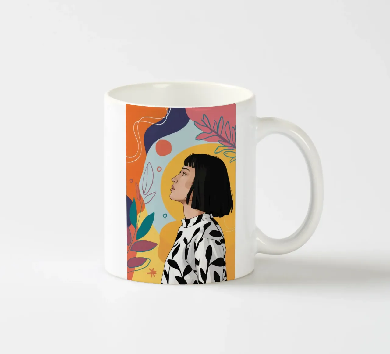 Profilo del sognatore astratto tazza in ceramica da Irish Strokes