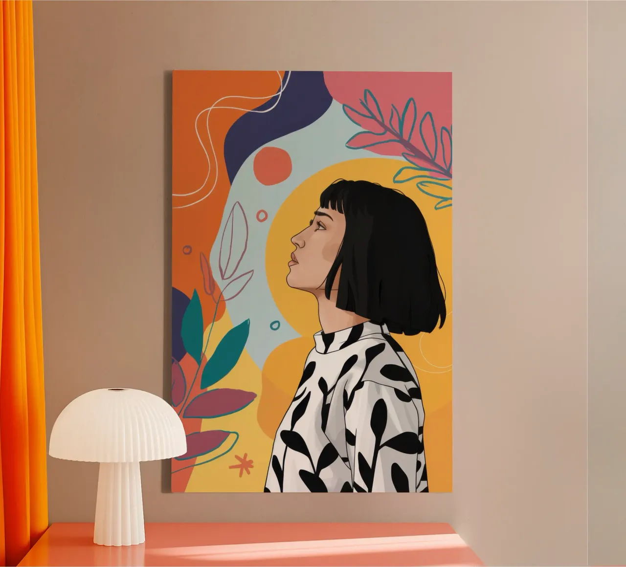 Abstracte dromer profiel canvas met Baklijst van Irish Strokes